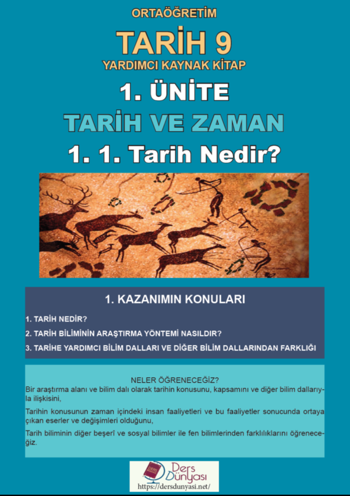 Tarih 9 Yardımcı Kaynak Kitap 1. Ünite: Tarih ve Zaman 1. 1. Tarih Nedir?