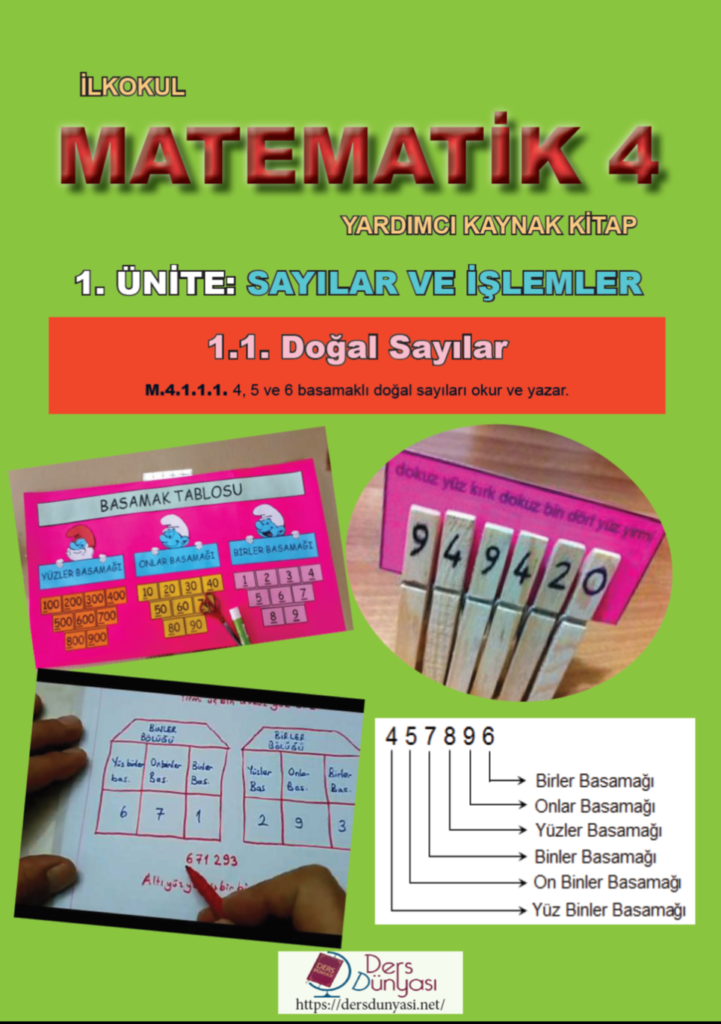 İlkokul Matematik 4 Yardımcı Kaynak Kitap 1. Ünite: Sayılar ve İşlemler 1. 1. Doğal Sayılar