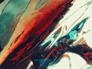 red blue and white fluid abstract painting
