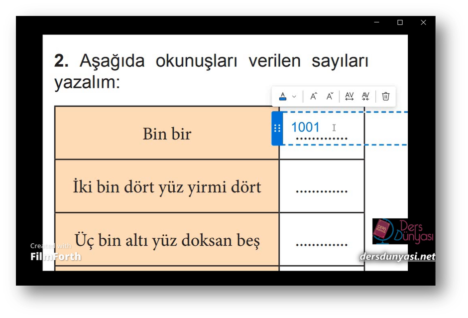 İlköğretim Matematik Bir Soru Bir Cevap – Aşağıda okunuşları verilen sayıları yazalım