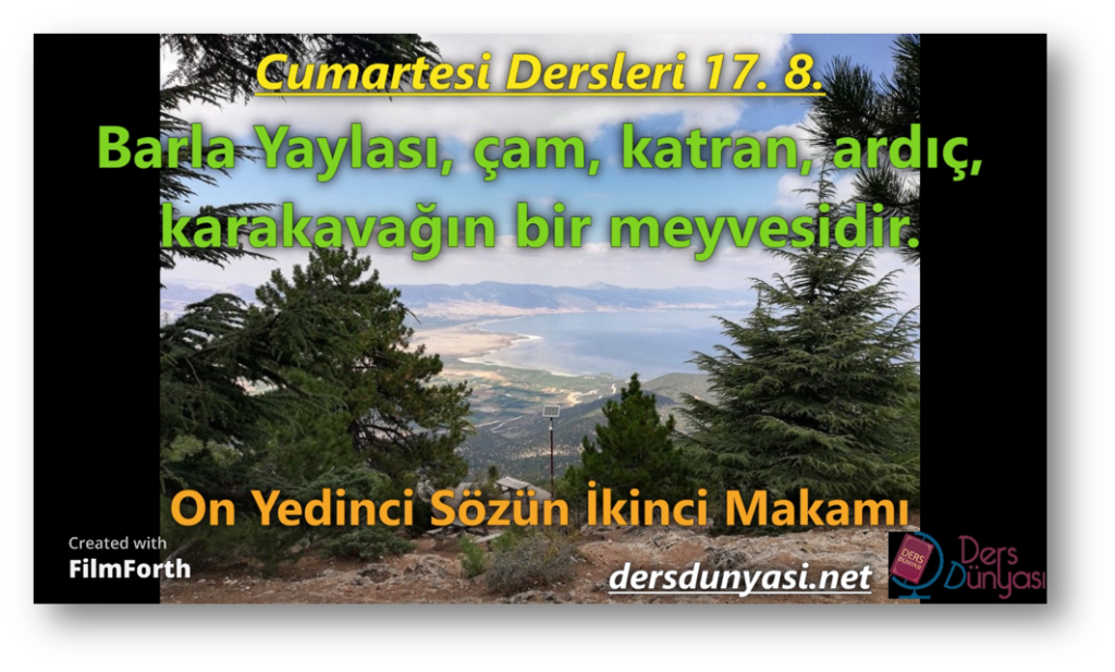 Barla Yaylası, çam, katran, ardıç, karakavağın bir meyvesidir - Cumartesi Dersleri 17. 8.