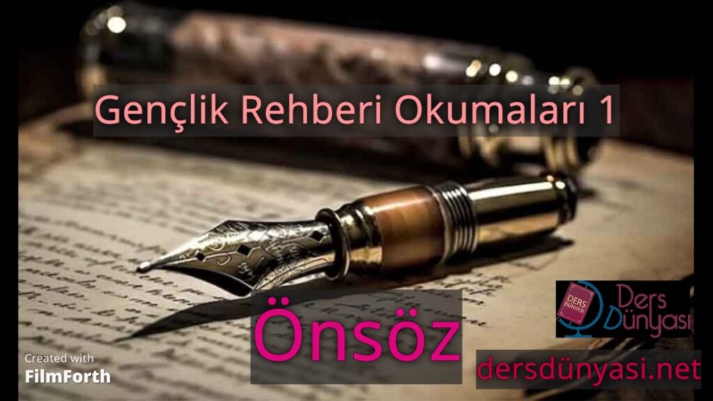 Önsöz - Gençlik Rehberi Okumaları 1
