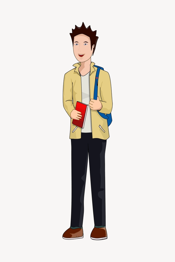 ÜNİVERSİTEYE HAZIRLIK Male student clip art
