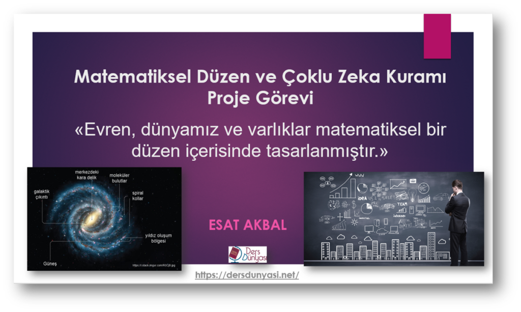Matematiksel Düzen ve Çoklu Zeka Kuramı Proje Görevi - «Evren, dünyamız ve varlıklar matematiksel bir düzen içerisinde tasarlanmıştır.»